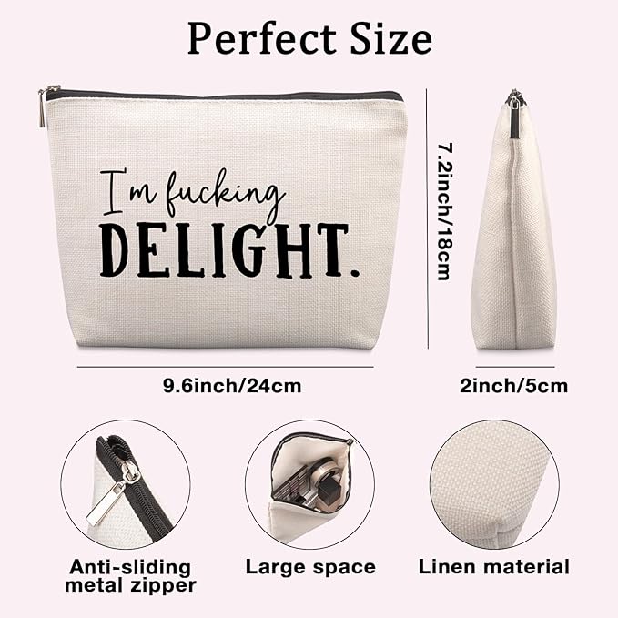 Lcoanriut Funny Gag Gifts for Women Travel Cosmetic Bag, Funny Gifts for Friends Christmas Farewell Friendship Gifts for Women Friends Sister Coworkers Travel Makeup Bags