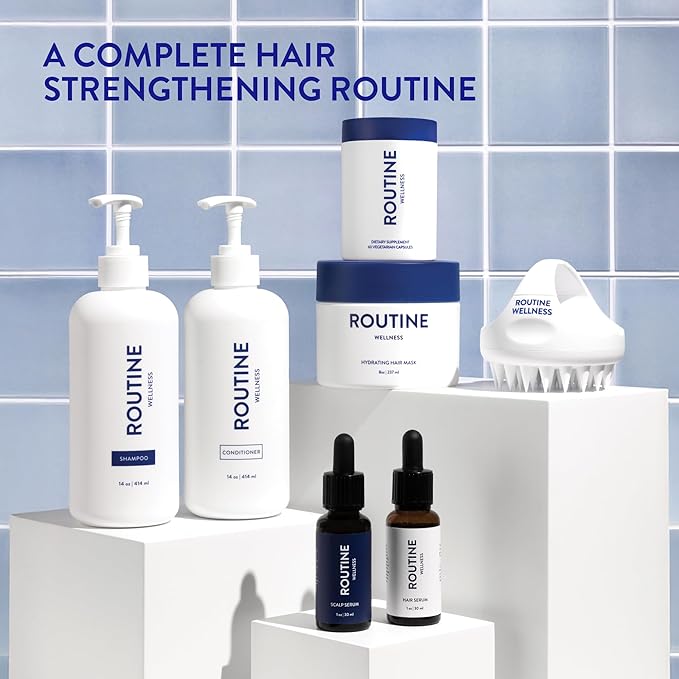 Routine Wellness Anti-Thinning Deep Conditioner for Thinning Hair – Strengthening DHT Blocker Formula for Men & Women – Promotes Fuller-Looking, Healthier Hair – 14 oz Pear Blossom & White Lotus