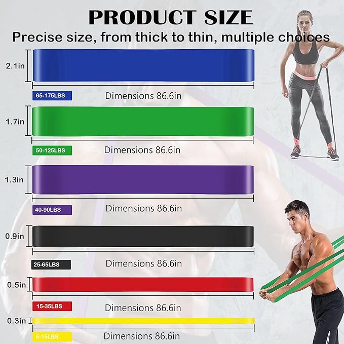 Pull Up Assistance Bands - Resistance Bands Set - Multi-Level Resistance, Fitness Band, Full Body Training, Suitable for Exercise and Physical Therapy Exercise Bands