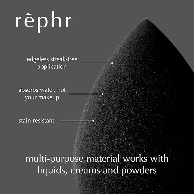 rephr® Makeup Sponge, Makeup Blender for Beauty Products including Liquid Foundation and Concealer, Professional Flawless Streak-Free Finish, Cruelty Free, Vegan, Latex Free, 2 count