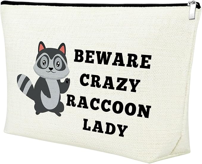 Mxrymvu Raccoon Gifts: Makeup Bag & Travel Cosmetic Bag for Women & Girls - Funny Raccoon Themed Gifts for Animal Lovers