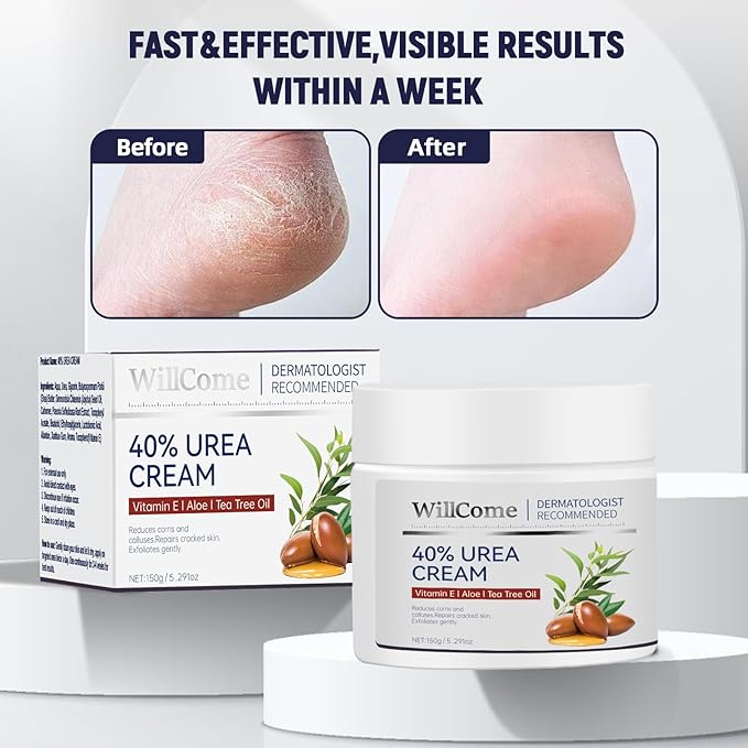 Urea Cream 40 Percent for Feet Maximum Strength Plus Salicylic Acid 2%,Foot Cream for Dry Cracked Heels Feet Hands, Foot Callus Remover Gel,Urea Foot Repair Lotion,Health Care for Women&Men,150g