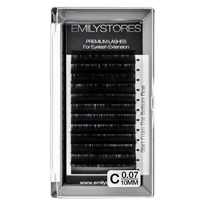 Eyelash Extensions 0.07mm Thickness C Curl Length 10mm Easy Fan Eye Lashes For Lash Extensions(0.07,C,10mm)
