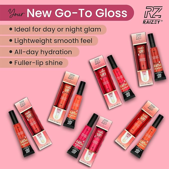 Raizey Ultra Glossy Wet Look Lipgloss, High Pigment Shine, Waterproof and Long-Lasting Lip Cream - Fruity Lip Color-Shine Lip Oil with Glimmer (12 ml) (Warm Rose)