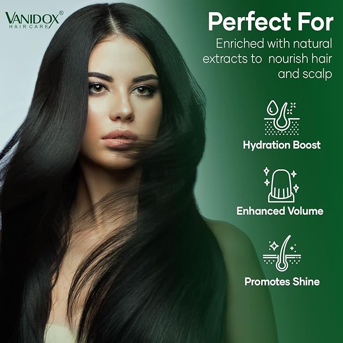 VANIDOX Carbonic Acid Shampoo and Conditioner for Men and Women, Deep Moisturizing Set, Enhances Hair Growth and Repair, Made in USA - 16 Fl Oz Each, Cucumber and Mint Scent
