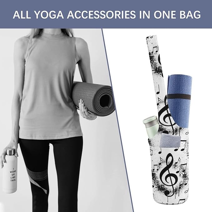 Portable Single Shoulder Yoga Mat Bag Carrier with Pocket Spacious Storage for Yoga Gym Fitness