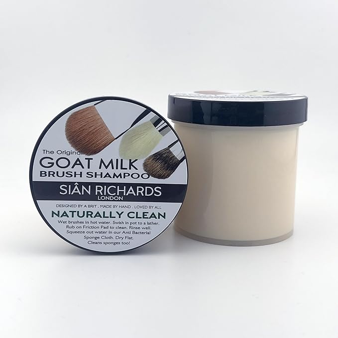 Sian Richards London Goat Milk Solid Brush Shampoo Naturally Clean | Professional Makeup Brush Cleaner, Natural-Hair Brush Cleanser & Sponge Cleaning Soap, 6oz