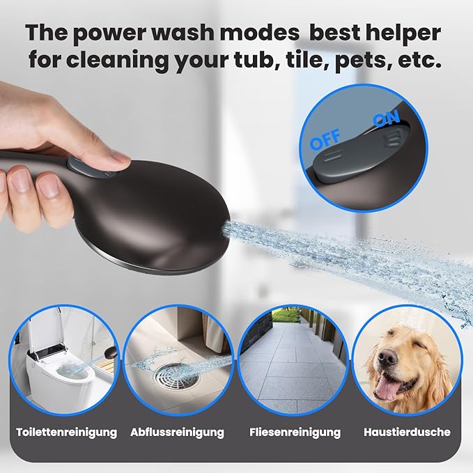 Shower Head with Handheld, Shower Heads High Pressure, Shower Head with Filter-Hand Held Showerhead Set,7 Modes Filtered Showerhead with 59″Replacement Hose/Bracket/Filters
