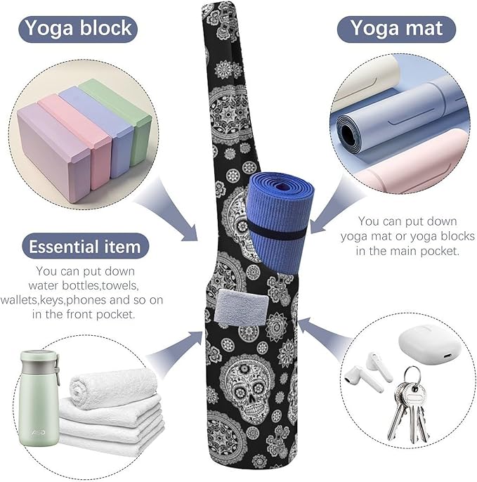 Stylish Yoga Mat Bag for Women Exercise Mat Holder with Shoulder Strap Yoga Mats Totes Sports Storage Bag