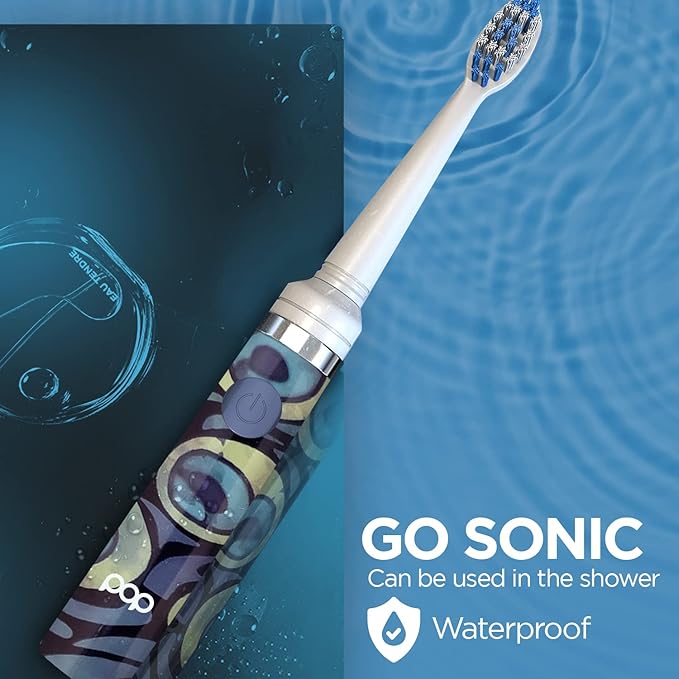 Pop Sonic Electric Toothbrush (Peacock) - Travel Toothbrushes w/AAA Battery | Kids Electric Toothbrushes with 2 Speed & 15,000-30,000 Strokes/Minute, Dupont Nylon Bristles