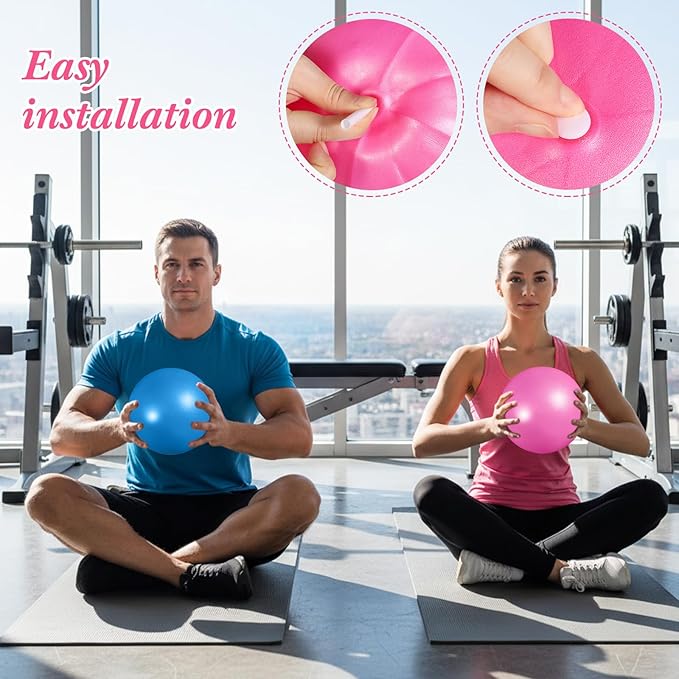 Aoriher 10 Pcs Small Exercise Pilates Ball 9 Inch Mini Yoga Balls Anti Burst and Slip for Stability, Fitness, Physical Therapy, Stretching & Core Strength Workout at Home Gym Office