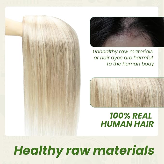 HAIR Toppers for Women Real Human Hair 150 Density 14 inch 65 grams 6x7 inch Caramel Blonde Highlighted Blonde lace Silk Base Clip in Hair Pieces for Women（#18P60 14inch）