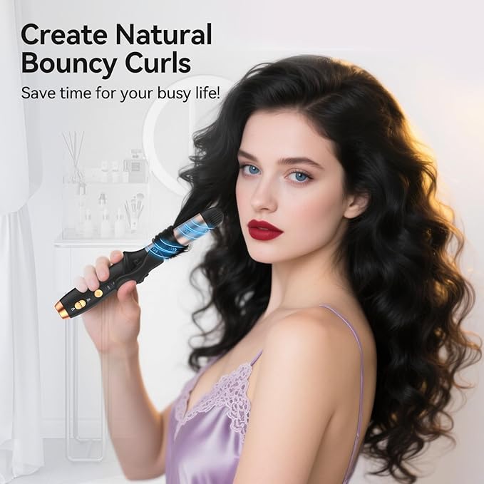 Cordless Curling Iron Hair Curler: Mini USB Rechargeable 4000 mAh 3 Temp Setting Travel Portable 200 Million Negative Ion for Long Short Hair