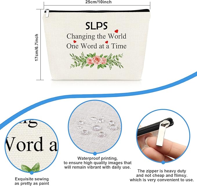 Speech Language Pathologist Gifts Makeup Bag Speech Therapist Appreciation Gifts Thank You Gift for SLP Cosmetic Bag Christmas Thanksgiving Gift for Women