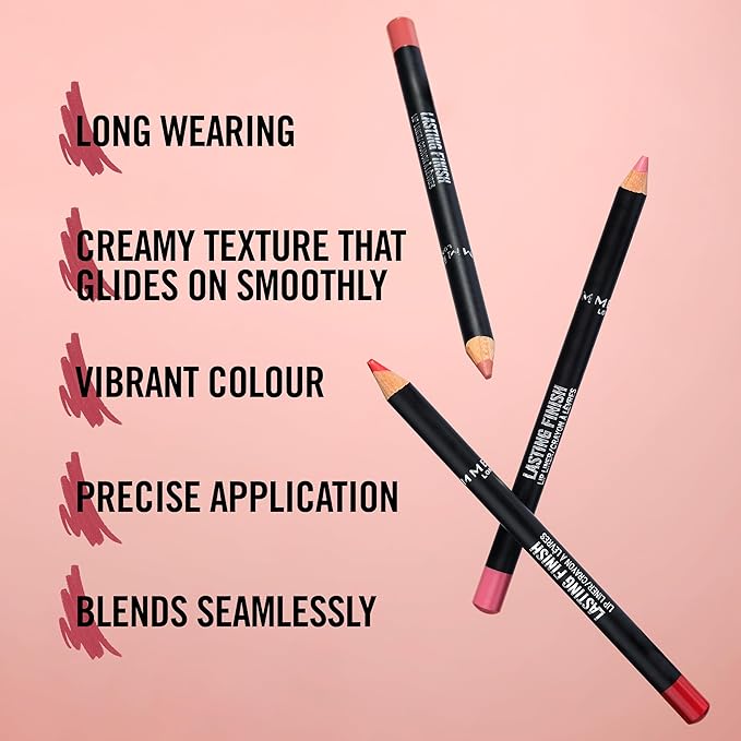 Rimmel Lasting Finish 8HR Soft Lip Liner Pencil - Vibrant, Blendable Formula to Lock Lipstick in Place for 8 Hours - 120 Pink Candy, .04oz,Pack of 1