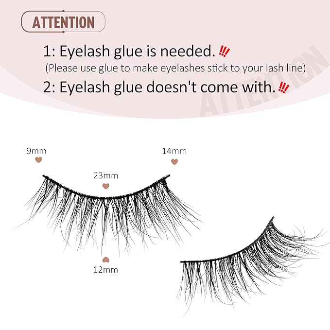 Onlyall Wispy 3/4 Lashes Natural Look False Eyelashes Mink C15