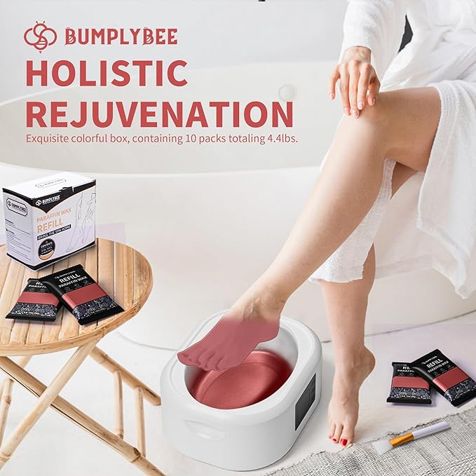 Paraffin Wax for Hand and Feet Refill - 10 Packs Rose Scent Paraffin Wax Refills with Silicone Brush,Skin Moisturizing, Non-Greasy, Easy-Peeling