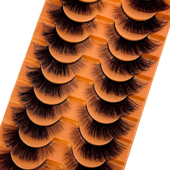 HBZGTLAD Soft Mink Eyelashes 3D Curl Winged End Eye Elongated Fake Lashes Thick Handmade Natural False Eyelash Messy Cross Lash Wholesale (ZT-1)