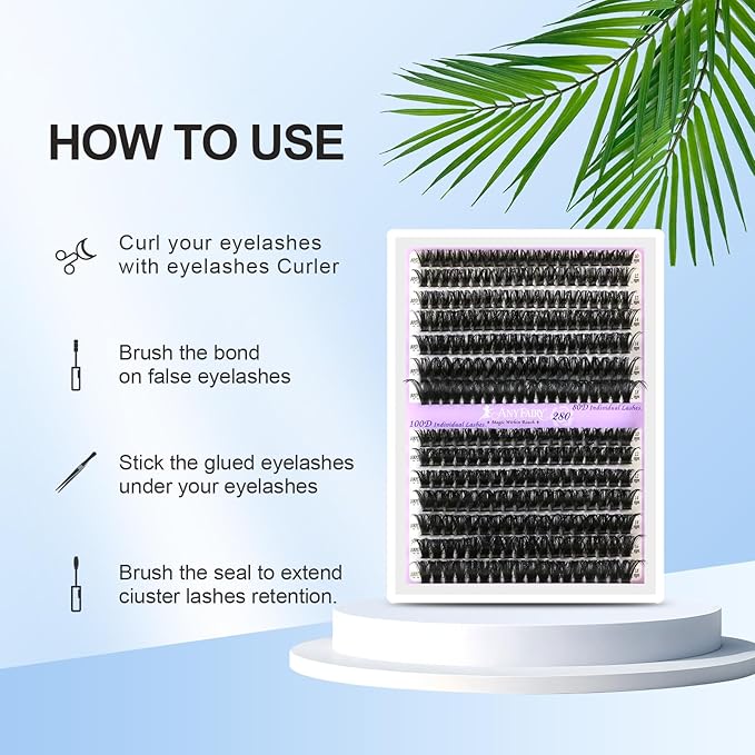 Lash Clusters Wispy Eyelash Clusters 280pcs 10-18mm Volume Cluster Eyelash Extensions 80D 100D Individual Lashes for Self Application （Sylph 80D&100D, 0.07D）