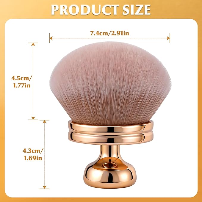 Extra Large Body Makeup Brush, Professional Self Tan Brush for Flawless Application, Wide Headed Body Bronzer & Leg Makeup Applicator, Streak-Free Blending Brush for Back & Arms (Gold)