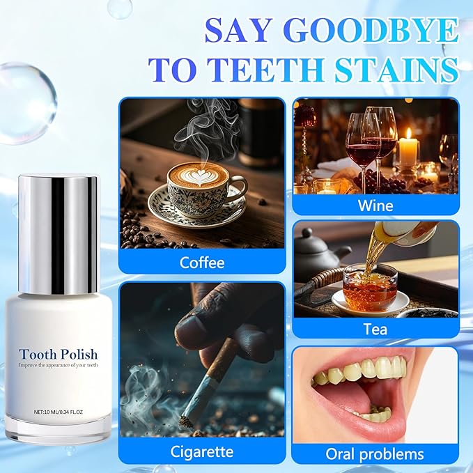 Tooth Polish, Tooth Whitening Paint, Cosmetic Tooth Polishing Liquid for Improving Tooth Appearance, Gentle Teeth Whitening Kit, Safe Formula & Long-Lasting Results