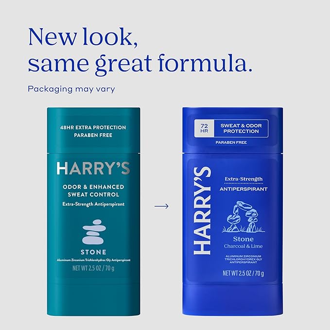 Harry's Extra-Strength Antiperspirant Deodorant, Sweat & Odor Control Antiperspirant for Men, Variety Pack - Stone, Redwood, Wildlands, 2.5 oz Pack of 3