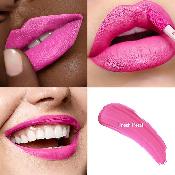 ilembane 3-Pack Multicolor Matte Liquid Lipstick Set –Urban Chic, Purple & Fresh Petal – Long-Lasting, Smudge-Proof, Waterproof – High-Pigment, Transfer-Resistant Colors for All-Day Wear