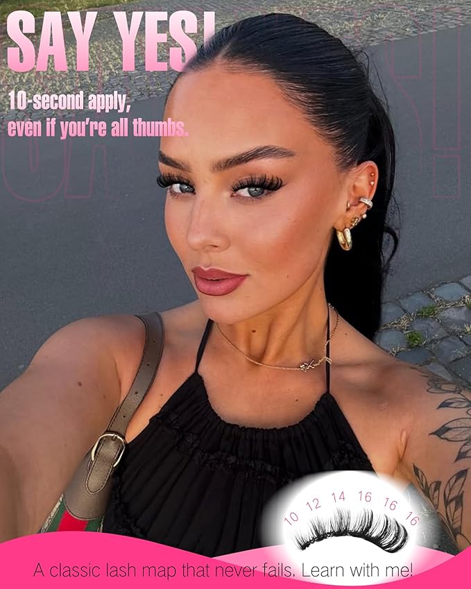 False Eyelashes that Look Like Extensions 16mm Lashes Strips with Clear Band Faux Mink Eyelashes Natural Look Fake Lashes Russian Strip Lashes for Clean Girl Makeup Strip 7 Pairs by Focipeysa