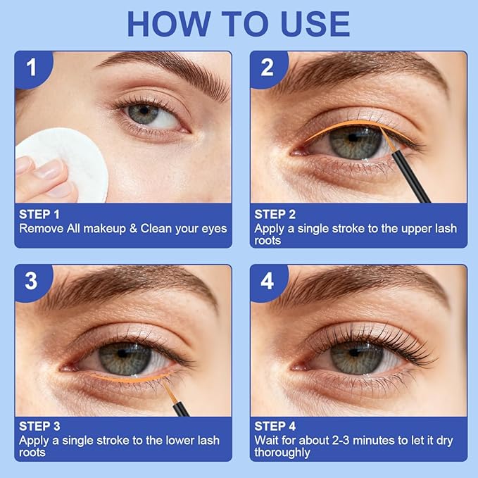 Eyelash Serum,Natural Lash Serum Eyelash Growth Serum,3 ML Lash Serum for Eyelash Growth,Boost Lash Enhancing Serum for Natural Longer, Fuller,and Thicker Lashes (Dark Blue)