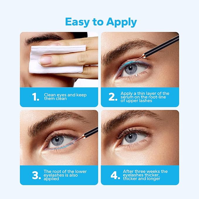 CharmCherry Eyelash Growth Serum (0.17 oz), Lash Serums for Fuller & Longer Looking Alluring Eyelashes, Eyelash Serum for Eyelashes & Eyebrows, Premium Lash Growth Serums for Eyelash Extensions