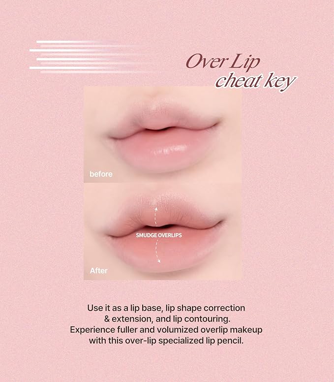 Heart Percent Dote On Mood Lip Pencil, Long-Lasting Creamy Lip Crayon Smooth Color Liner Retractable Lipstick Pencil 0.8g, #13. Bare Lips