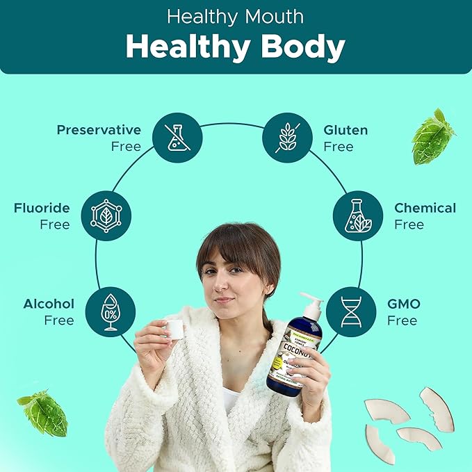 Dale Audrey Nano Hydroxyapatite Mouthwash Oil Pulling for Teeth and Gums (Coconut (with Pump))