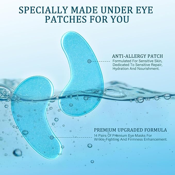 YOYORY Under Eye Patches Masks - for Fine Lines with Collagen and Hyaluronic Acid, Dark Circles,and Fade Wrinkles, puffiness Smoothing Skin Care Treatment for Women and Men, (30 Pcs) white