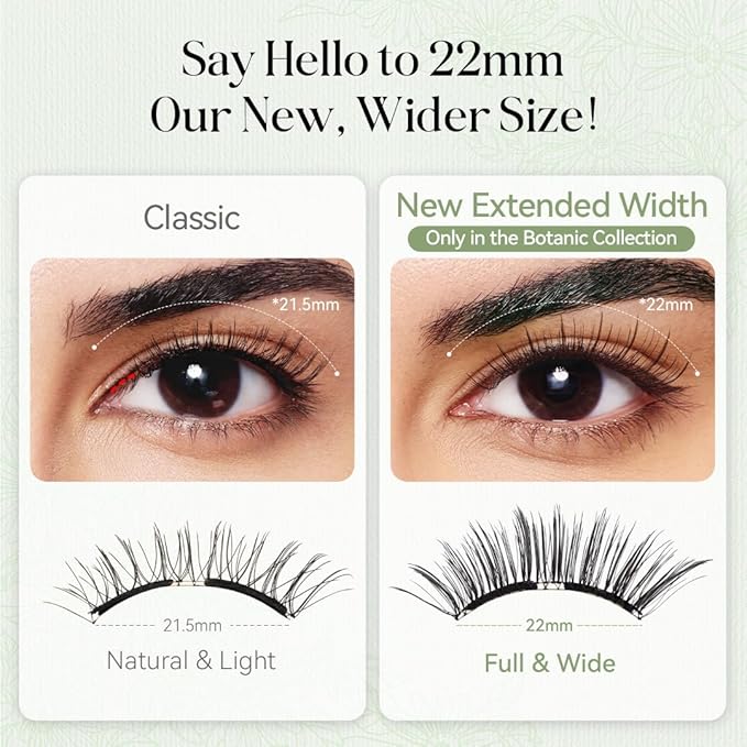 WOSADO Magnetic Eyelashes with Applicator Kit, [Peony] 22mm Reusable Glue-free Wispy Magnetic Lashes, Cruelty-free False Lashes, Waterproof, Lightweight, Suit for Heavy Makeup