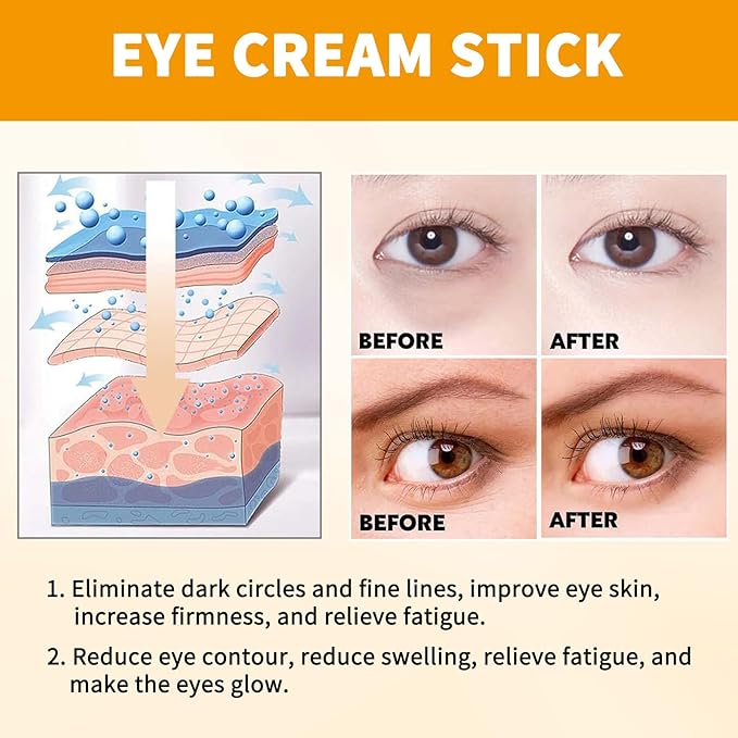 Vitamin C Eye Cream Puffiness Remover Serum Anti-aging & Moisturising Eye Bags Treatment for Men and Women