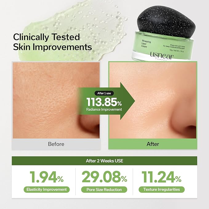 usnear FOREST Usnea-PDRN wrapping layer Cream – Elasticity & Hydration Face Moisturizer for Sensitive Skin with Liposome Ceramide, Korean Skincare for Boosts skin barrier, 1.69 fl oz