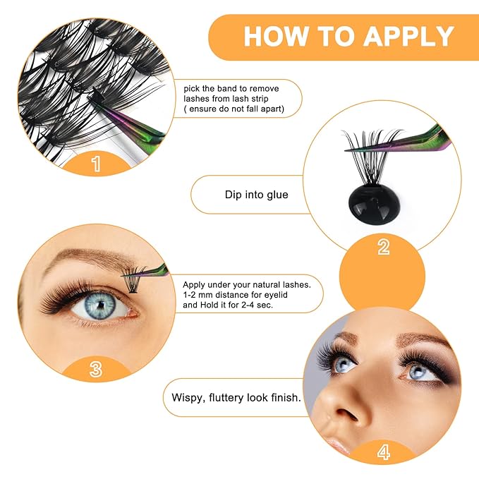 B&Q Lash Clusters 280PCS Eyelash Clusters, 40D D 9-16MIX Individual Lash Comfortable Eyelash Extension, Classic Look & Soft Pestañas Postizas Diy at Home(RRDH-40D-0.07D-9-16MIX new)