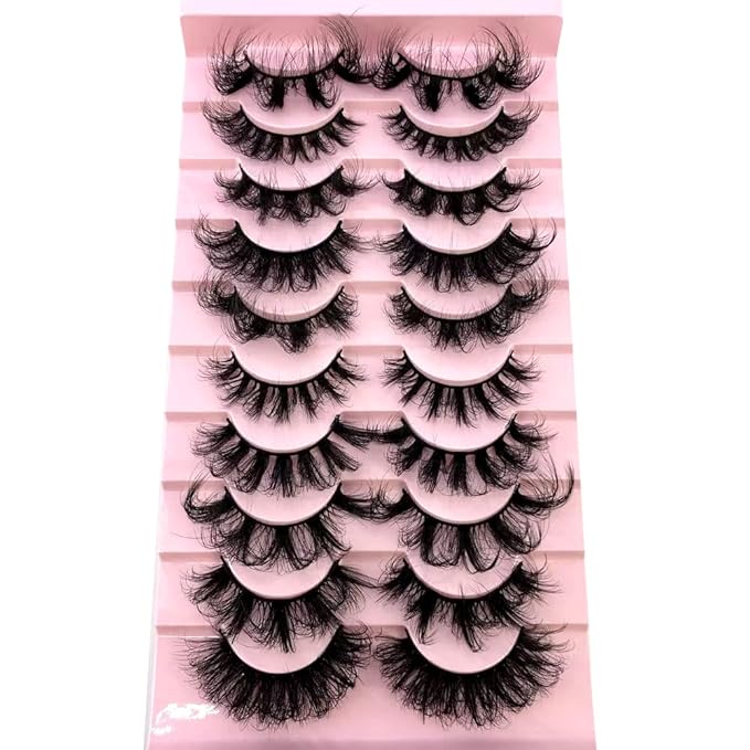HBZGTLAD Soft Mink Eyelashes 3D Curl Winged End Eye Elongated Fake Lashes Thick Handmade Natural False Eyelash Messy Cross Lash Wholesale (MX-4)