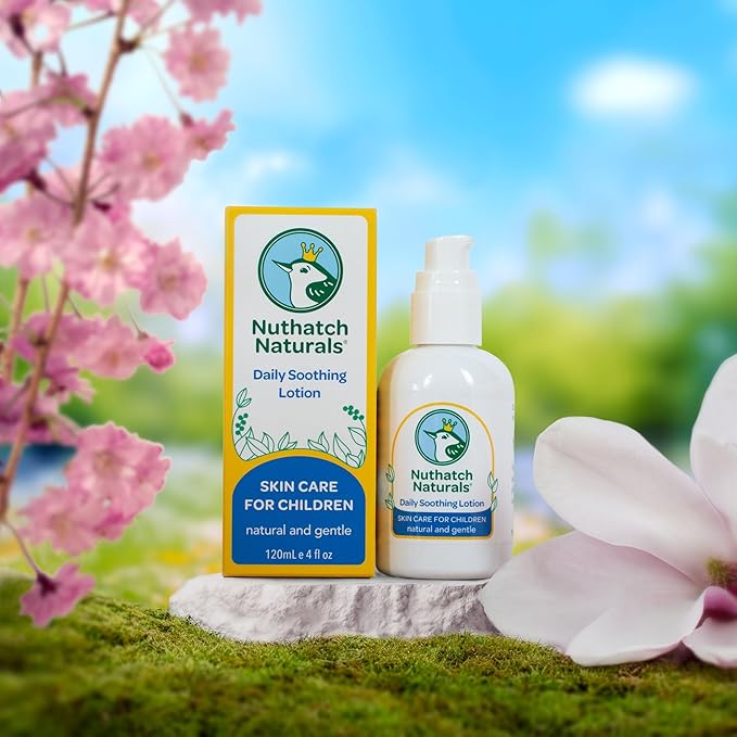 Nuthatch Naturals Kids Lotion - Daily Use Gentle Moisturizer - Plant Based, Moisturizing & Non-Toxic Soothing Lotion for Kids - Dermatologist Tested - Gentle, Mild, Hypoallergenic, Fragrance Free