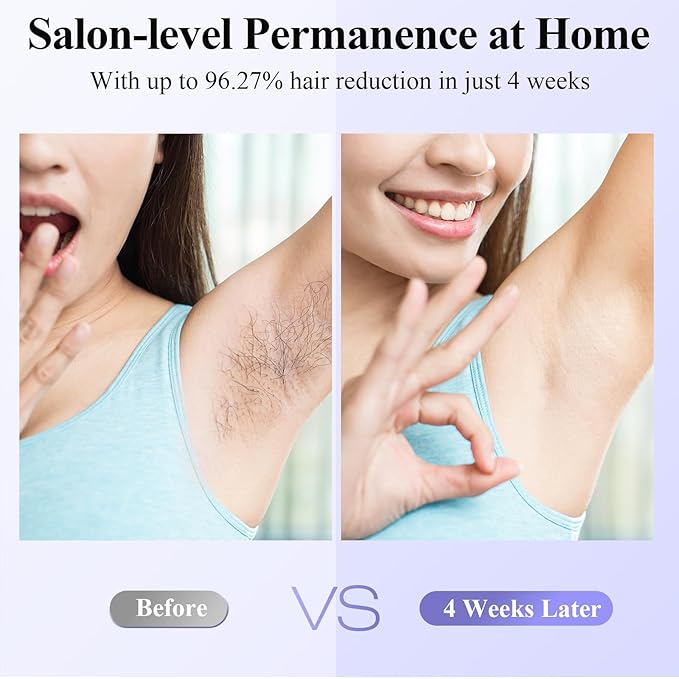 Laser Hair Removal with Sapphire 5℃ Ice Cooling, Painless & Permanent IPL Laser Hair Device for Women Men, 2 Modes, 5 Levels, 999,999 Flashes, at Home Hair Remover for Bikini, Armpit & Face