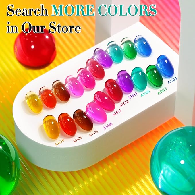 Double Rhythm 0.5 Oz Jelly Gel Polish Same Color Same Bottle Sheer Neutral Natural Light Milky Pastel 15ML Translucent Polish Art DIY at Home (Teal-A1636)