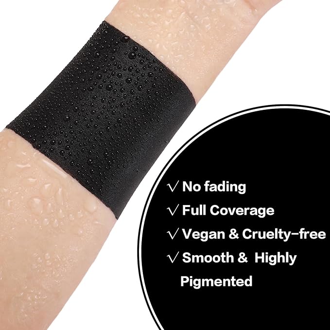 BADCOLOR 3PCS Black Face Body Paint Stick Set for Adults, Non-Toxic Hypoallergenic Eye Black Sticks for Halloween Baseball, Softball, Football, Lacrosse, Soccer, Hockey