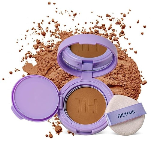 TRUHAIR Root & Scalp Cover Up Pressed Powder Compact, Waterproof, Weightless Hair Coverage & Bald Spot Concealing, Root Touch Up Hair Color for Gray Coverage & Thinning Areas, 0.35 Oz (Medium Brown)