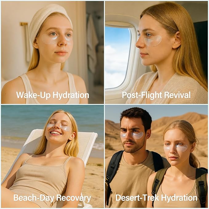 Tintark Ocean Oracle Hydrating Hydrogel Eye Patches 28 Pairs, 5-Min Soothing Eye Masks with Marine Algae & Seaweed Blend, Rejuvenating Eye Pads for Tired Eyes, Spa Relaxation Gifts for Women & Men
