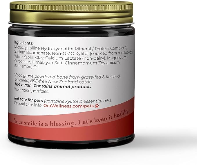 OraWellness Shine Remineralizing Tooth Powder with Hydroxyapatite, Made in The USA, Flouride Free Tooth Repair, Natural Teeth Whitening Powder, Teeth Polish & Stain Remover, Cinnamon