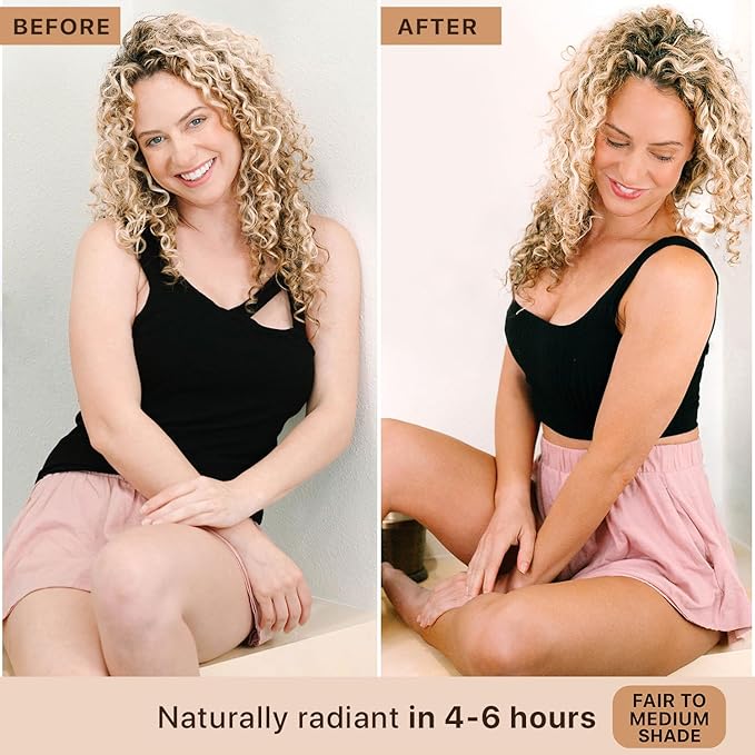 Self Tanner Spray - USA Made with Natural & Organic Ingredients, Fast Drying Spray Tan for Pale Skin, Non Toxic Gradual Tanning Spray, Sunless Tanning Water for Women & Men, Fair to Medium
