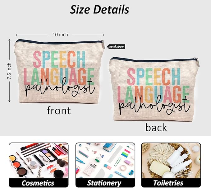 IWXYI SLP Gift,Speech Language Pathologist Bag,SLP Speech Language Pathologist Makeup Bag Zipper Pouch Travel Toiletry Gifts For Women Speech Language Pathologist