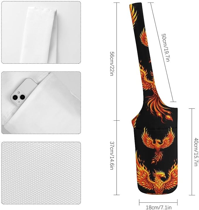 Portable Single Shoulder Yoga Mat Bag Carrier with Pocket Spacious Storage for Yoga Gym Fitness