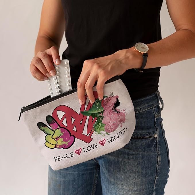 CLHHM Witch Makeup Bag Cosmetic Bag with Zipper - Travel Toiletry Bag for Travel Essentials, Birthday Gifts for Women, Gifts for Teenage Girls & New Mom Care Package