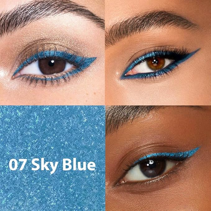 Kaely 2Pcs Sky Chill Blue Waterline Pencil Eyeliner, Sharpenable Multi-Use Gel Eyeliner Pencil, Eye Liner Waterproof Smudge proof, Smooth Eye Makeup Liners, delineador de ojos contra el agua, 07+09